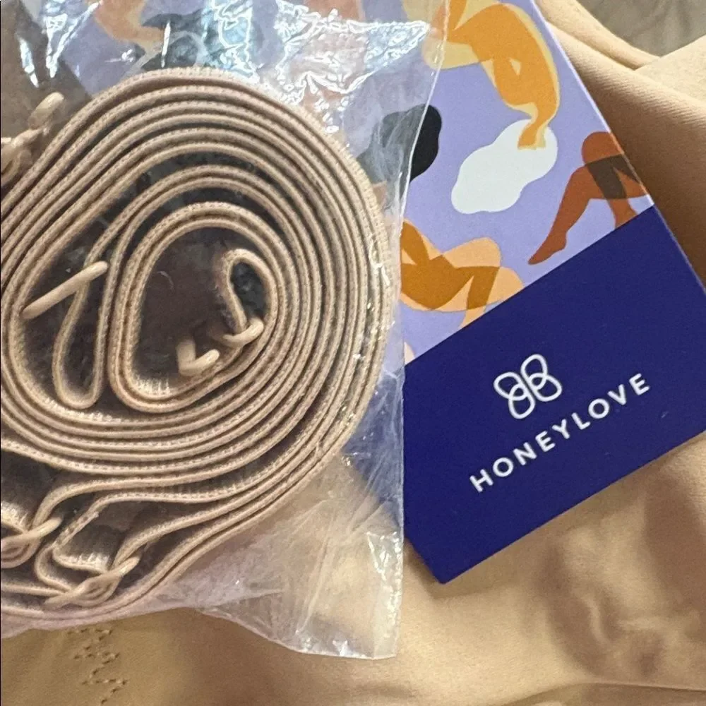 NWT Honeylove Super Power Thong Rose Tan Large Shapewear Sculpt